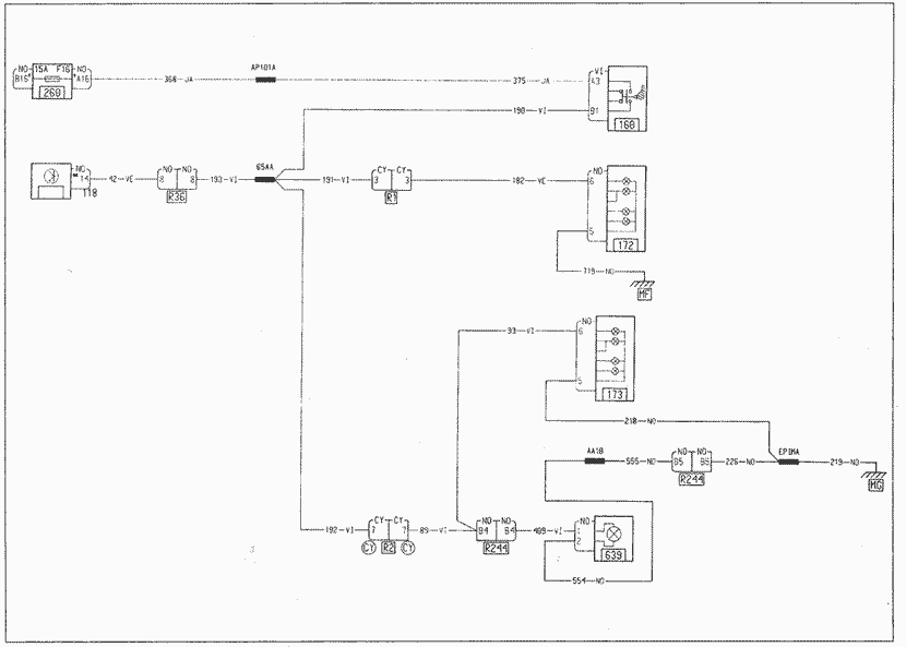 Эксплуатация, обслуживание и ремонт автомобилей Renault Kangoo (Рено Канго) (с двигателем 1.2i D4F и D7F, 1.4i K7J и E7J, 1.6i K4M и K7M, 1.5 DCI K9K, 1.9F8Q, 1.9 TDI F9Q). Принципиальные электрические схемы стоп-сигналов и антиблокировочной тормозной системы (мод.2000г)
